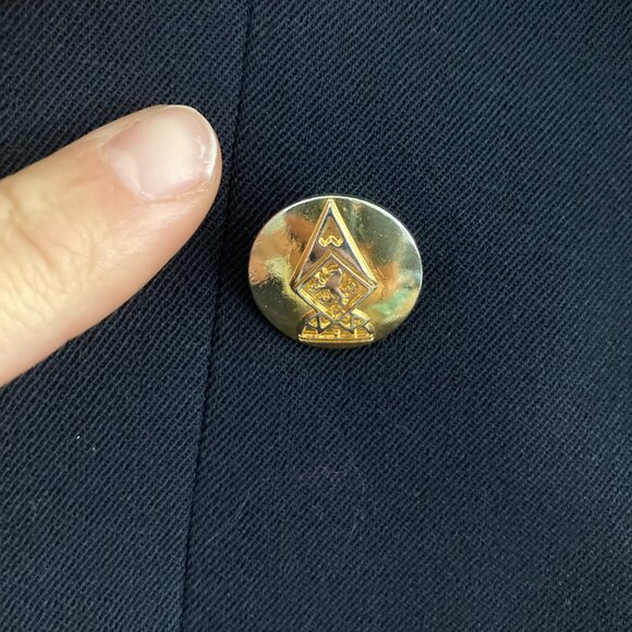 Vintage Austin Reed 100% Wool Navy Blue Blazer Double Breasted Preppy Academia 6 - Picture 10 of 14